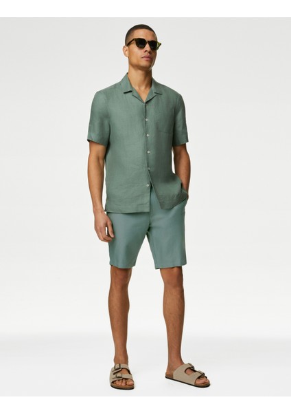 Regular Fit Keten Chino Şort