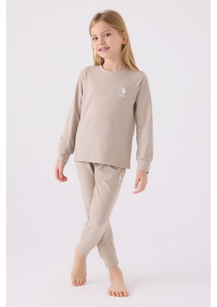 Kız Çocuk Kum Pijama Takımı