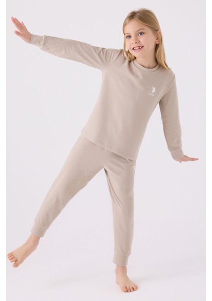 Kız Çocuk Kum Pijama Takımı