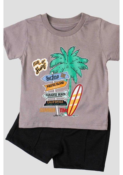 Palmiye Bakılı Tişört ve Kapri 2'li Takım fiyatları