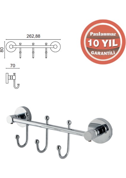 D10-009 Dilek 3'lü Askılık