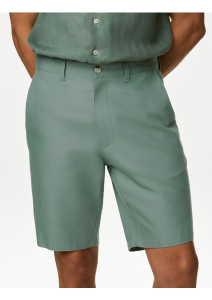 Regular Fit Keten Chino Şort