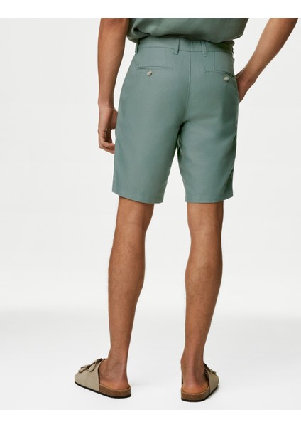 Regular Fit Keten Chino Şort