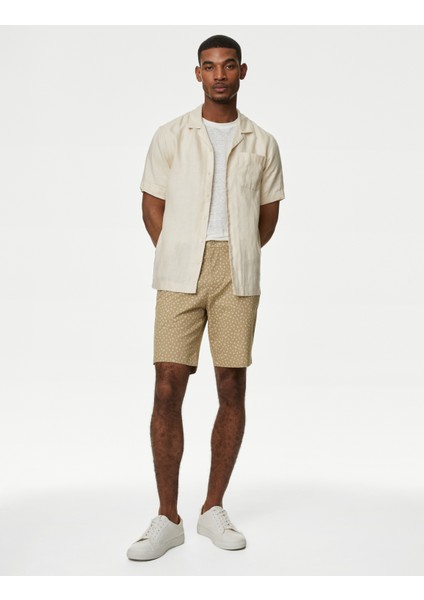 Palmiye Desenli Chino Şort