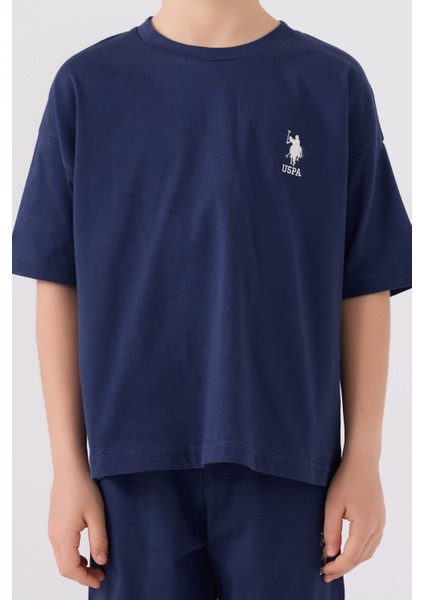 Erkek Çocuk Koyu Indigo Bermuda Takımı