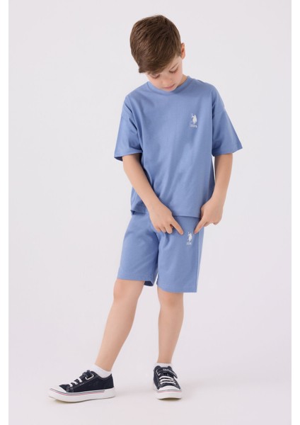 Erkek Çocuk Kirli Mavi Bermuda Takımı