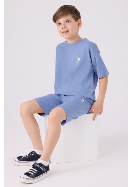 Erkek Çocuk Kirli Mavi Bermuda Takımı modelleri