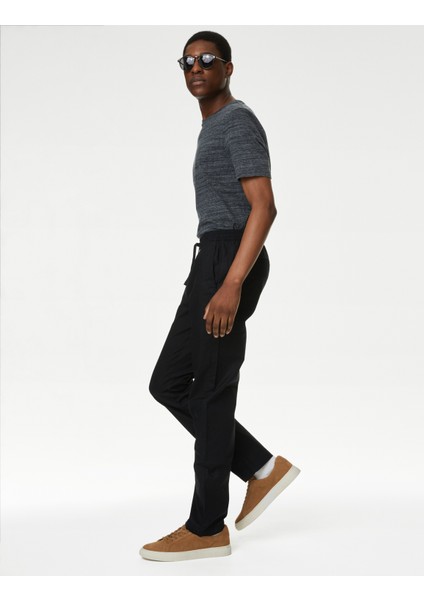 Marks & Spencer Tapered Fit Keten Pantolon