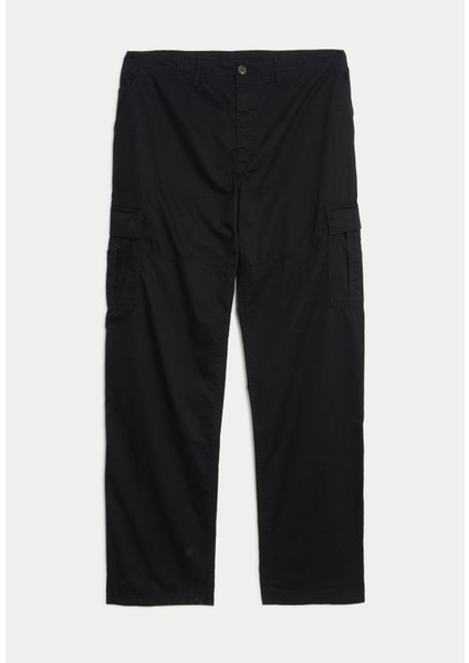 Saf Pamuklu Loose Fit Kargo Pantolon fırsatları