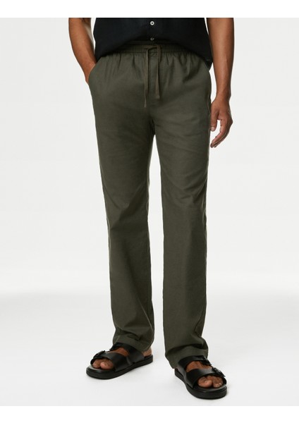 Marks & Spencer Tapered Fit Keten Pantolon