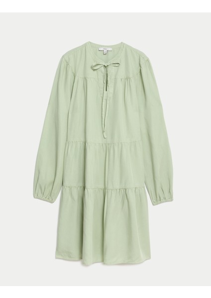 Saf Lyocell™ Uzun Kollu Mini Elbise fırsatları