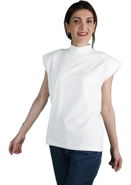 Kadın Süprem Vatkalı Yarasa Kol T-Shirt