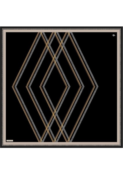 İpek Eşarp Nostalji - 8833-09 Siyah Taş Sura