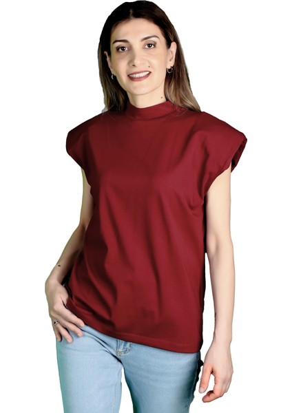 Kadın Süprem Vatkalı Yarasa Kol T-Shirt