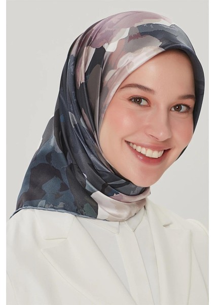 İpek Eşarp Nostalji - 8534-33 Antrasit Twill