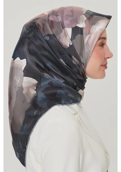 İpek Eşarp Nostalji - 8534-33 Antrasit Twill