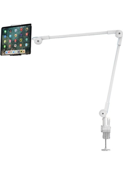 Alüminyum Alaşımlı Ayarlanabilir Uzun Kollu Telefon ve Tablet Tutucu Stand - Yatak ve Masa Için