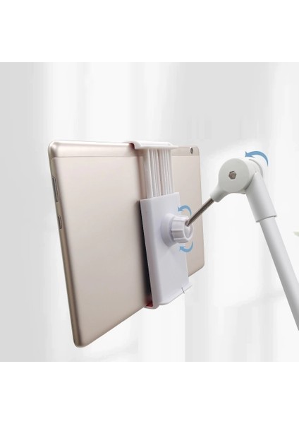 Alüminyum Alaşımlı Ayarlanabilir Uzun Kollu Telefon ve Tablet Tutucu Stand - Yatak ve Masa Için