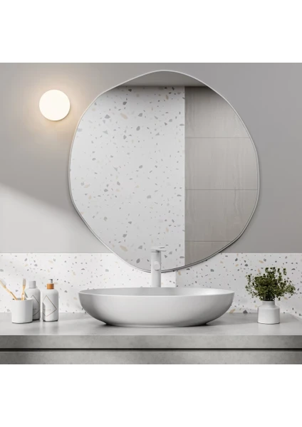 Ant Home Arya Ayna Asimetrik Ayna, Dekoratif Ayna, Duvar Aynası Banyo Aynası Holl Aynası 70CM