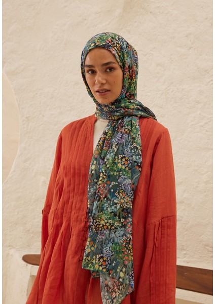 Tıny Bouquet Desen Rami Şal Siyah fiyatları