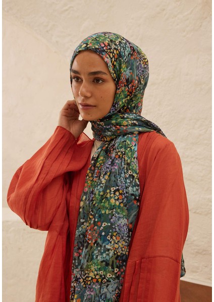 Tıny Bouquet Desen Rami Şal Siyah modelleri