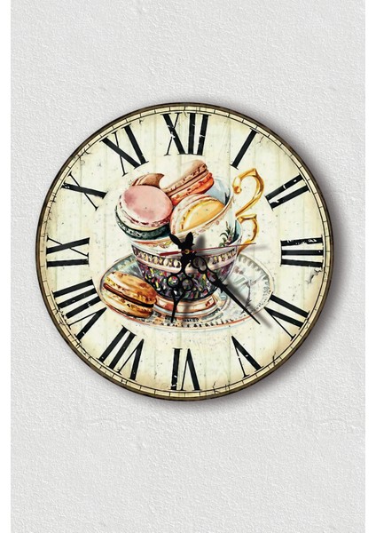 Uv Mutfak Duvar Saati, Fincanda Makaron Duvar Saati, Home, Kitchen, Wall Clock