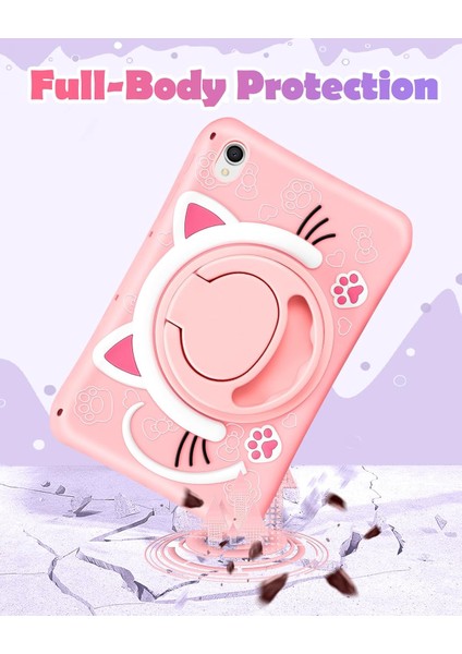 Apple İpad 11.Nesil A16 2025/10. Nesil 2022 Uyumlu Kılıf Kedi Askılı Standlı Çocuklar Için Karakterli Pink fırsatları