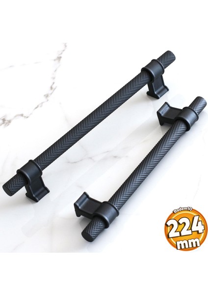 Hisar Siyah Metal Kulp 224 Mm-22.4 cm Mobilya Çekmece Mutfak Dolabı Dolap Kulpları