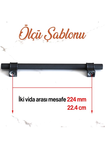 Hisar Siyah Metal Kulp 224 Mm-22.4 cm Mobilya Çekmece Mutfak Dolabı Dolap Kulpları