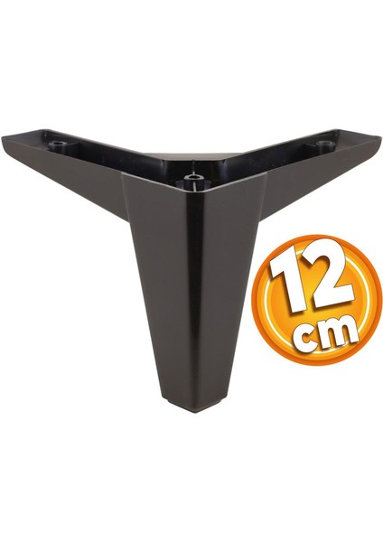 20'li Set Sedir Lüks Mobilya Kanepe Koltuk Tv Ünitesi Yükseltici Destek Ayağı Ayakları 12 cm Siyah