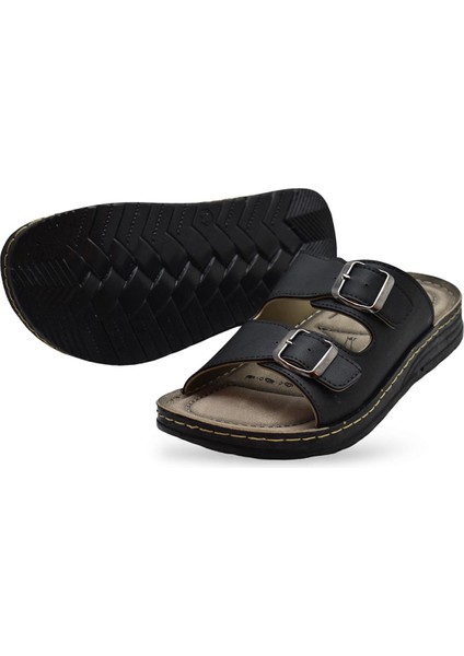6092 Full Ortopedik Günlük Erkek Terlik Sandalet Erkek Terlik Çift Tokalı modelleri