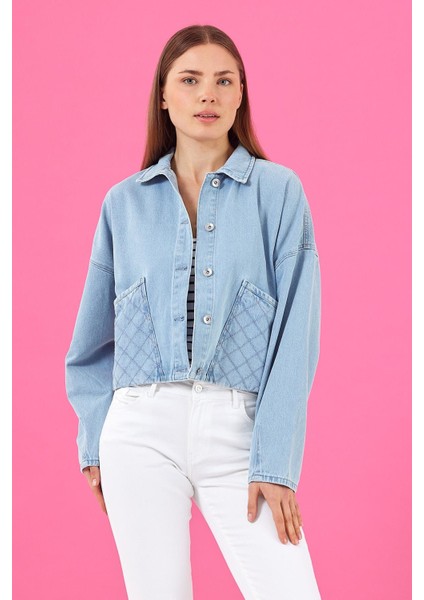 Kadın Lorena Sky Blue Jean Ceket