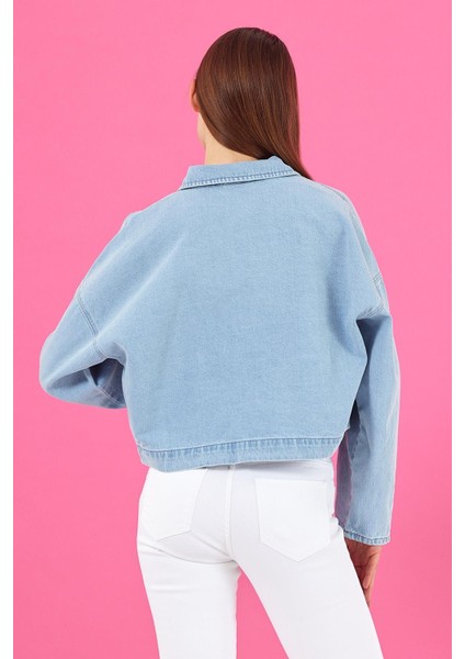 Kadın Lorena Sky Blue Jean Ceket fırsatları