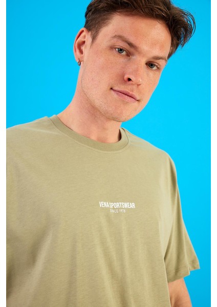 Erkek Vena Sports Baskılı Ada Çayı Bisiklet Yaka Regular Fit T-Shirt