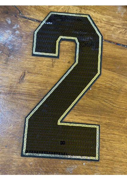 22X11 cm Ütü Ile Yapışan Pul Payetli 2 Rakamı Arma Dikiş Aksesuarı