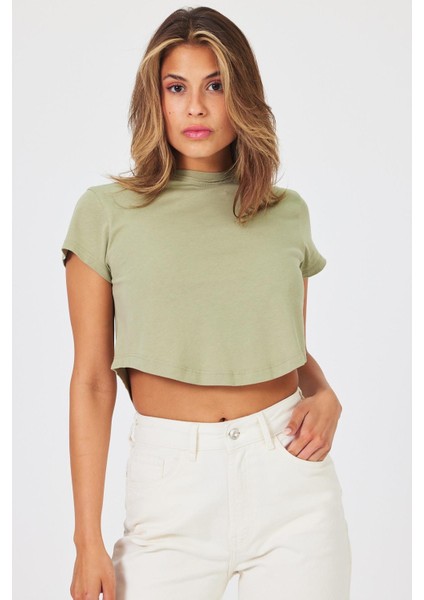 Kadın Maria Ada Çayı Crop T-Shirt