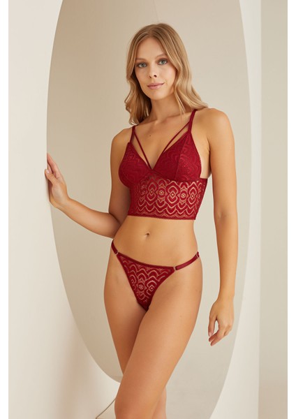 Bordo Pia Bralet Tek Sütyen