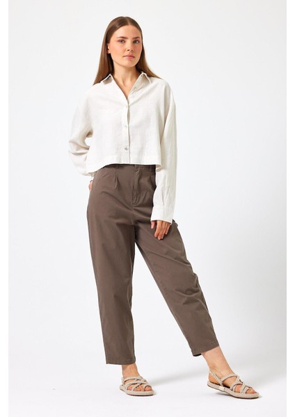 Kadın Stacy Vizon Slouchy Chino Pantolon (Lyocell)