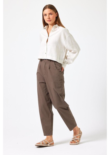 Kadın Stacy Vizon Slouchy Chino Pantolon (Lyocell)