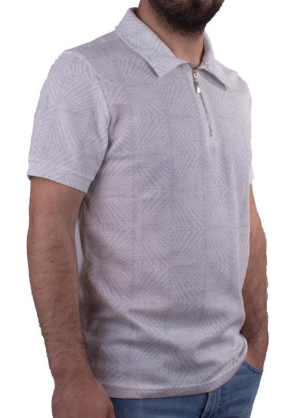 2276BB Gri Polo Yaka Erkek T-Shirt