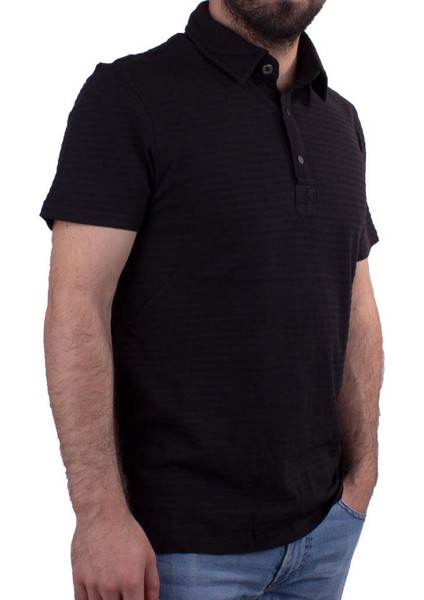 2214BB Siyah Polo Yaka Erkek T-Shirt
