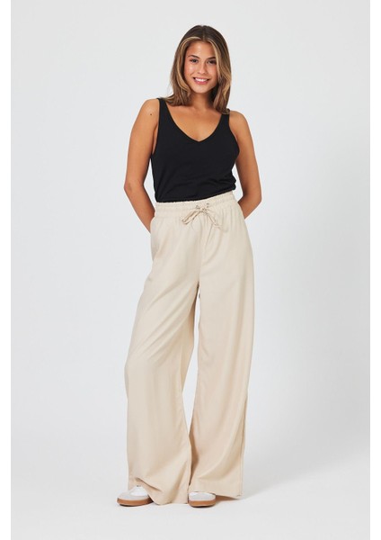 Kadın Sally Taş Yüksek Bel Wide Leg Lyocell Pantolon (Lyocell) fiyatları