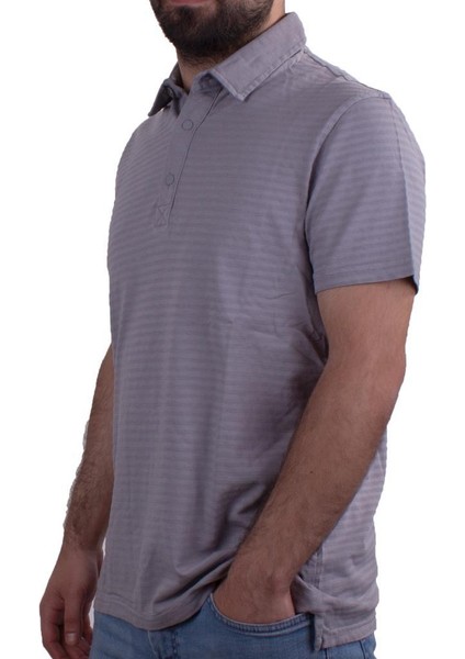 2214BB Gri Polo Yaka Erkek T-Shirt modelleri