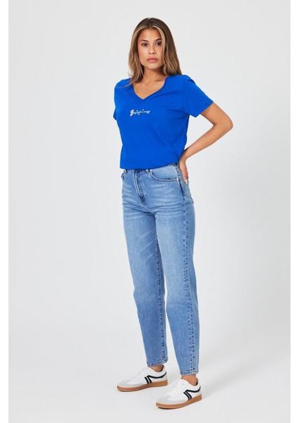Kadın Petra Sky Blue Boyfriend Jean Pantolon modelleri