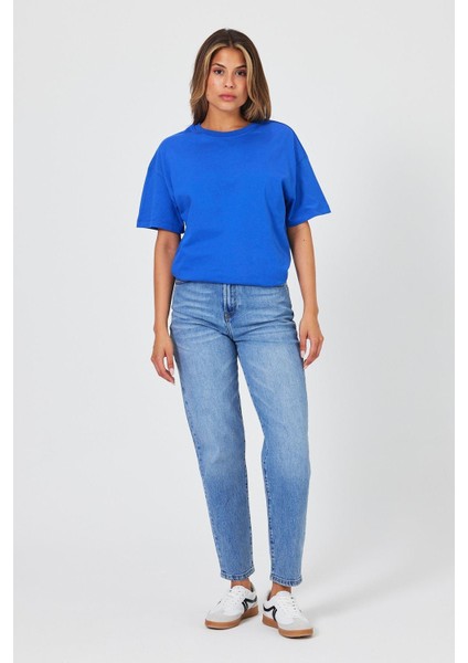 Kadın Petra Sky Blue Boyfriend Jean Pantolon fırsatları