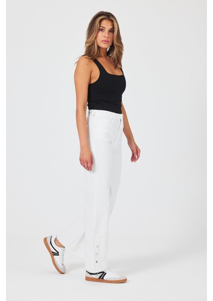 Kadın Wanda Beyaz Wide Leg Renkli Jean Pantolon fiyatları