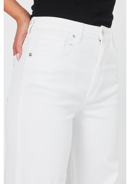 Kadın Wanda Beyaz Wide Leg Renkli Jean Pantolon fırsatları