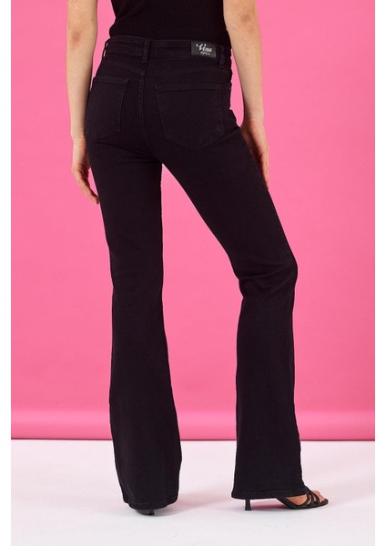 Kadın Jenny Black Flare Jean Pantolon