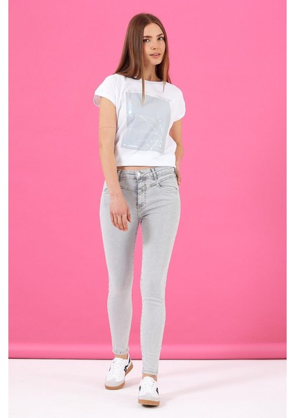 Kadın Gabriella Grey Skinny Jean Pantolon
