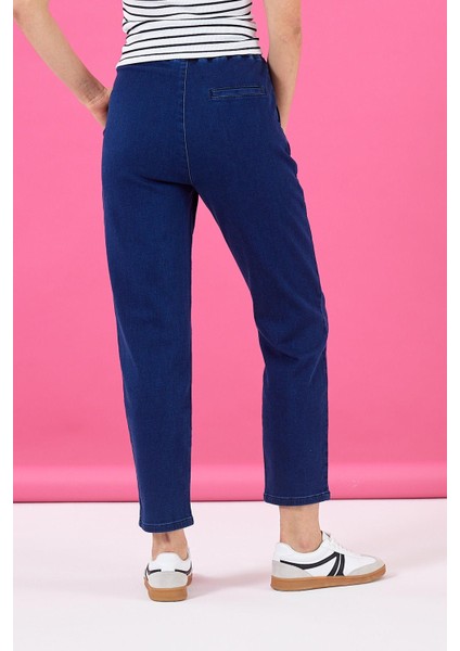 Kadın Marla Dark Blue Yüksek Bel Slouchy Jean Pantolon fırsatları